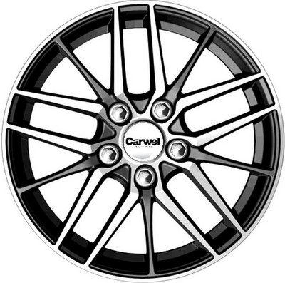 Авто диск Carwel Лача 5x114,3 R16 литой черный с полировкой et40 d66,1