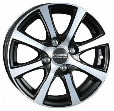 Авто диск Proma Колизей 4x100 R15 литой черный матовый с полировкой et50 d60,1