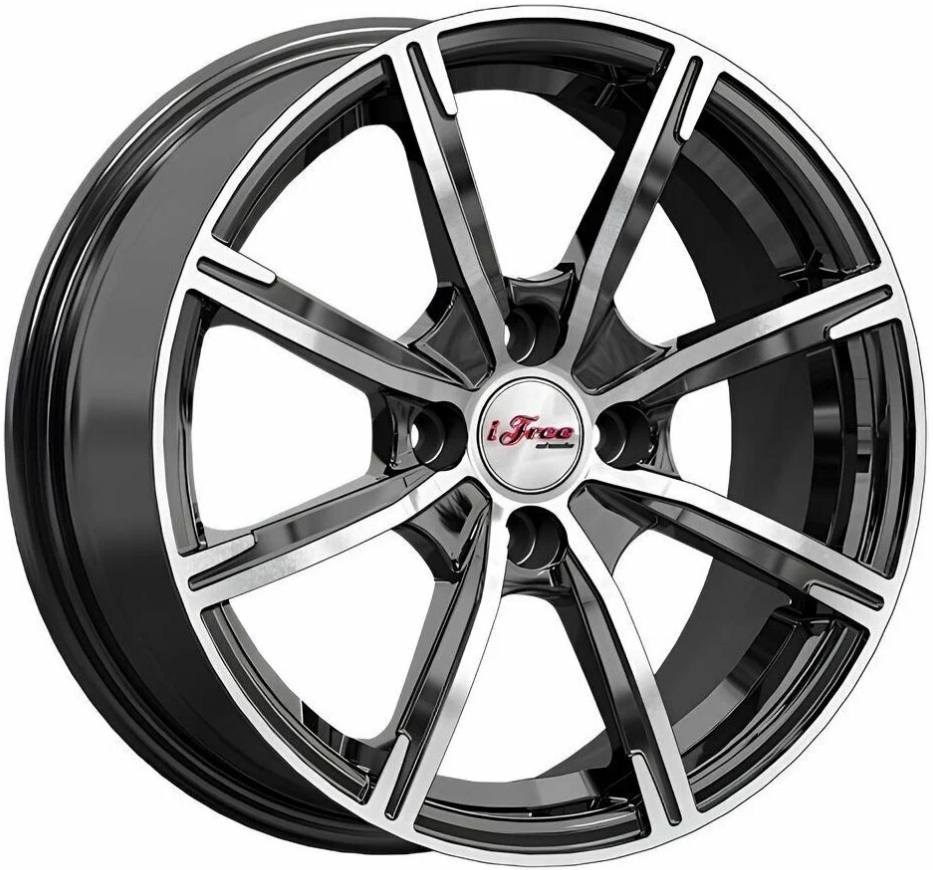Авто диск Ifree Калибр Блэк Джек 4x98 R15 литой черный с полировкой et33 d58,6