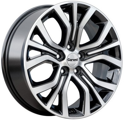Авто диск Carwel Лум 5x120 R16 литой черный с полировкой et38 d65,1