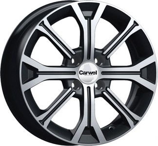 Авто диск Carwel Кизи 4x100 R15 литой черный с полировкой et50 d60,1