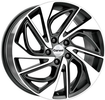 Авто диск Carwel Калкан 5x114,3 R17 литой черный с полировкой et48,5 d67,1