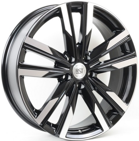 Авто диск Rst R089 5x108 R19 литой черный с полировкой et33 d60,1