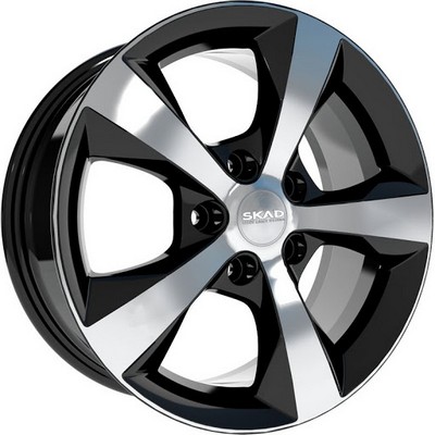 Авто диск Skad Кельн Алмаз 5x108 R16 литой черный с полировкой et50 d63,4